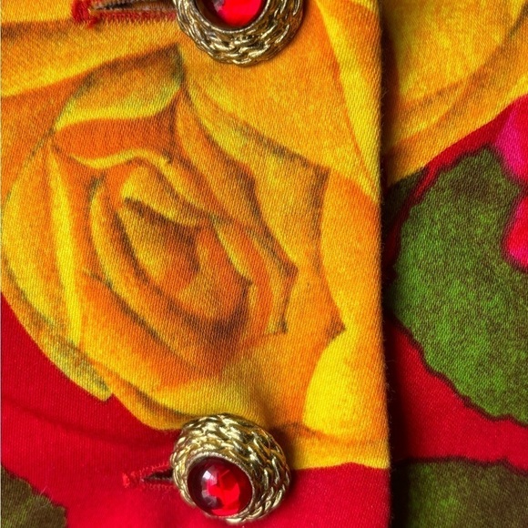 A.J.Bari Off the Shoulder Skirt Set Red Floral S/M - Picture 3 of 11